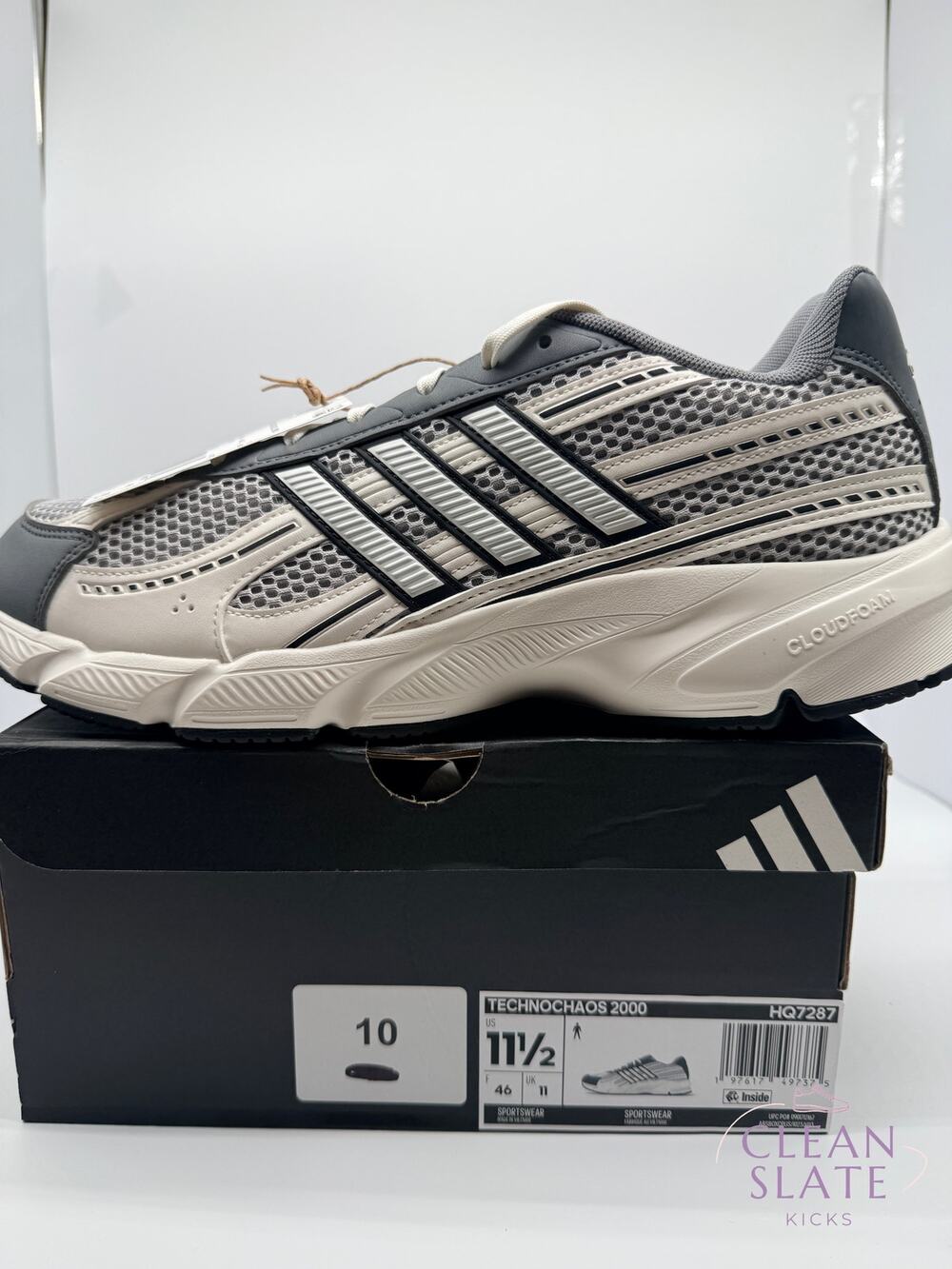 Adidas TechnoChaos 2000, White/Grey/Navy, Men's 11.5 NIB/NWT